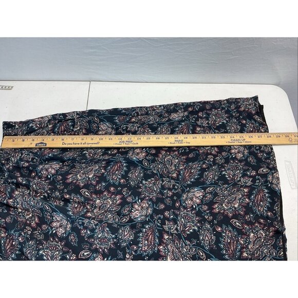 Garnet Hill Floral MIDI Skirt size S Flowy pockets Boho Career Modest‎ pull on - Picture 10 of 12
